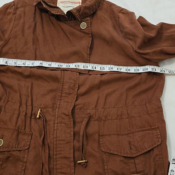 - Anthropologie Cartonnier tencel brick red light jacket 12 - Picture 5 of 10